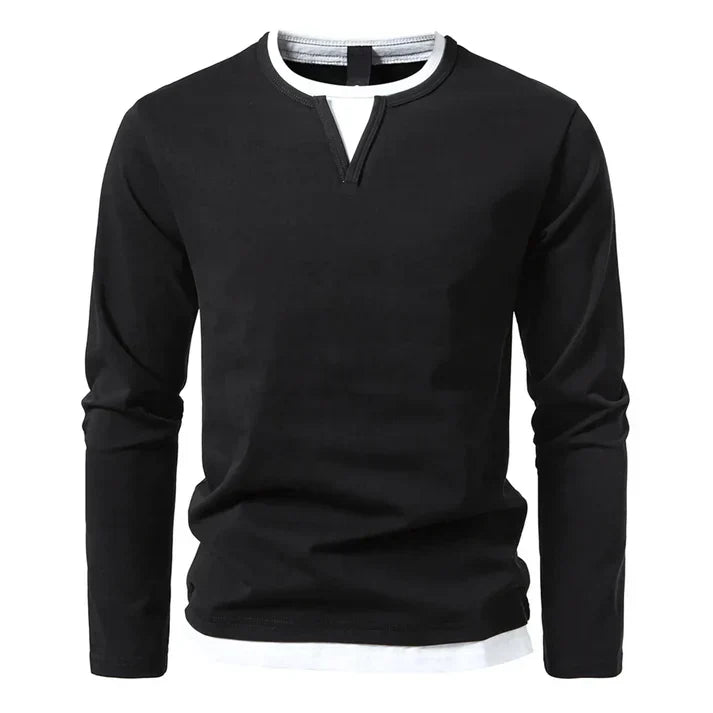 Andrew - Premium Long-Sleeved T-shirt in Combed Cotton - Men