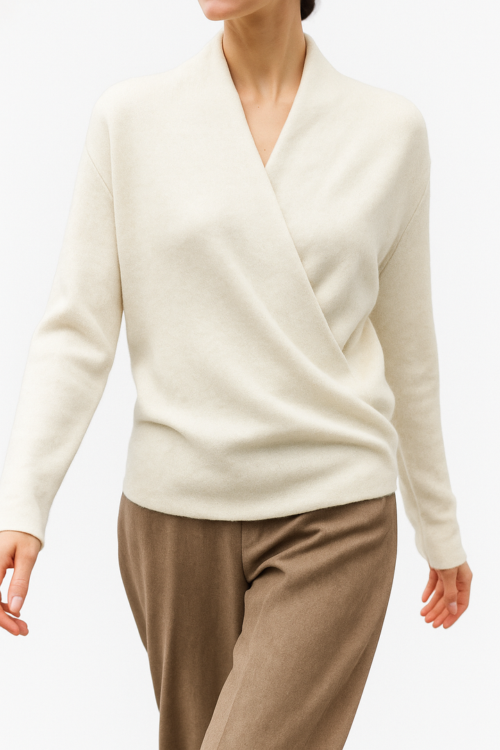 Natalie | Women’s Winter Wrap V Neck Knit Sweater