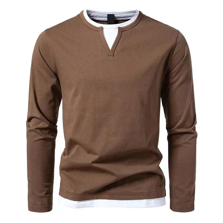 Andrew - Premium Long-Sleeved T-shirt in Combed Cotton - Men