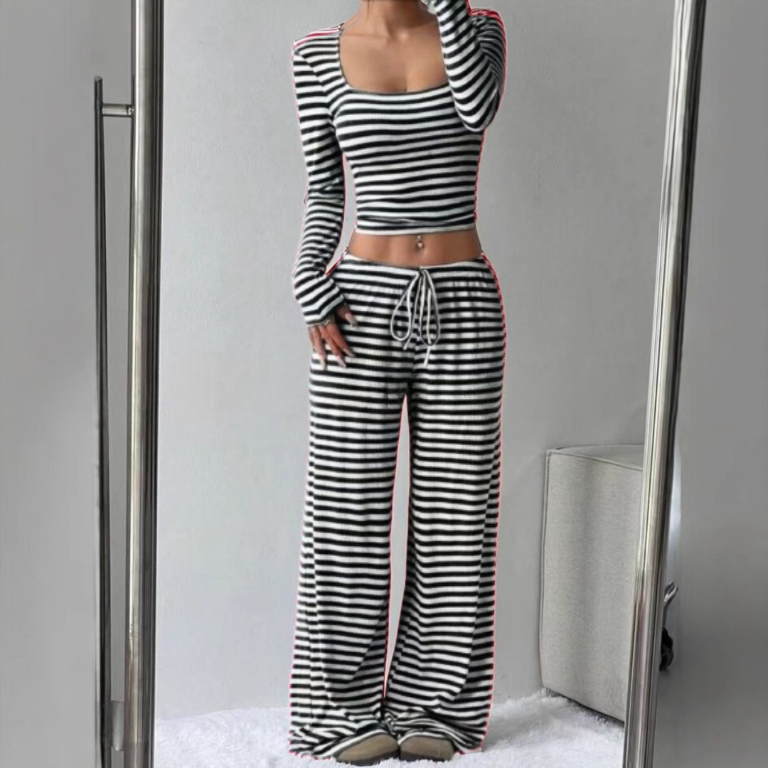 JANA™ - Relaxed Fit Crop Top and Pants Lounge Set