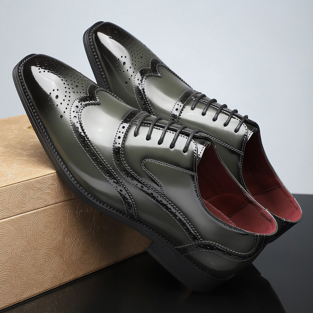 Harry™ | Classic British Wingtip Oxfords – Premium - Men Leather