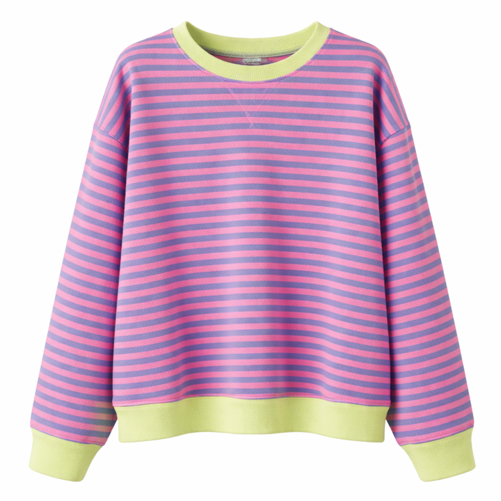Hannah | Women Spring Striped Crewneck Sweater