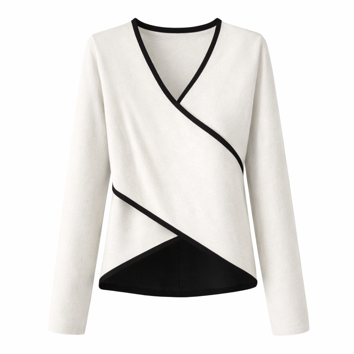 Audrey | Women Winter Wrap V Neck Sweater
