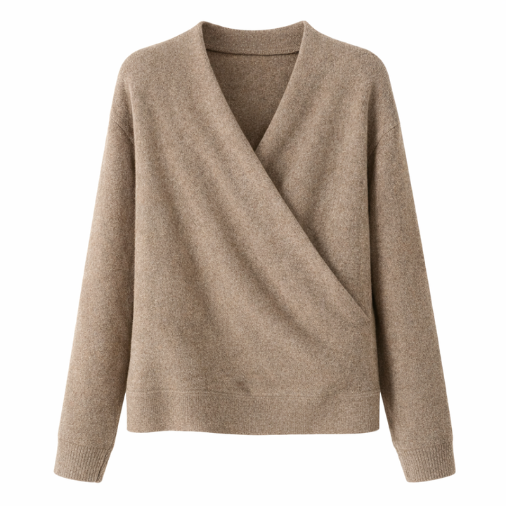 Natalie | Women’s Winter Wrap V Neck Knit Sweater