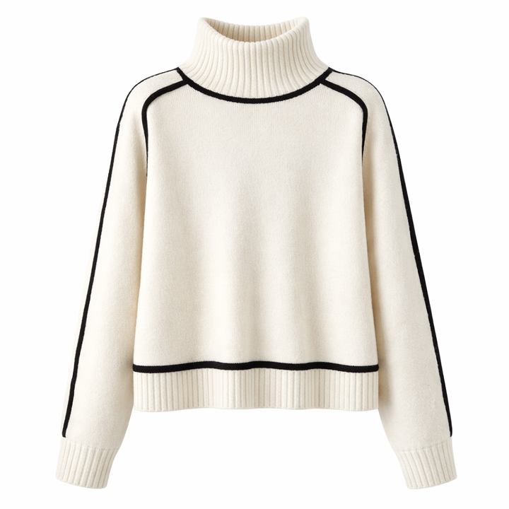 Michelle | Women’s Winter Color Block Turtleneck Sweater