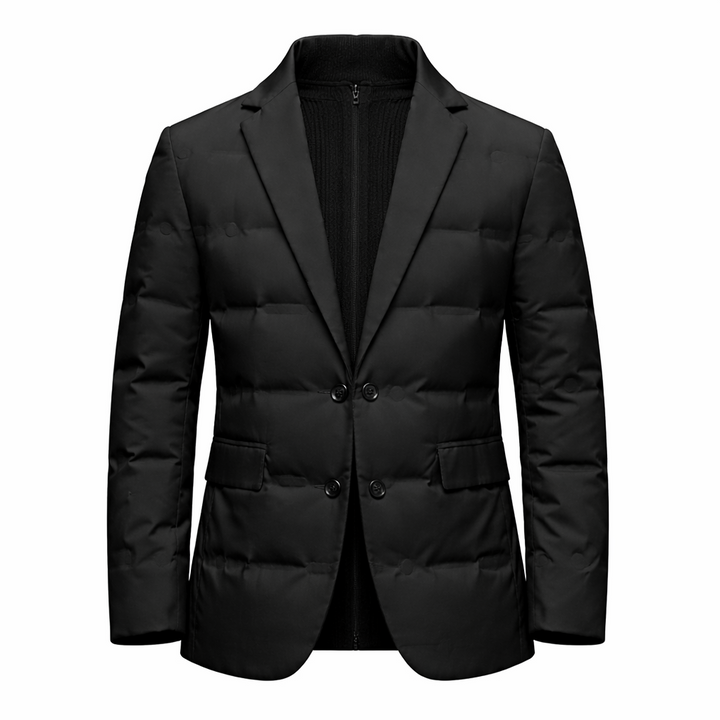 Men’s Padded Jacket with Notch Lapels – Smart Outerwear