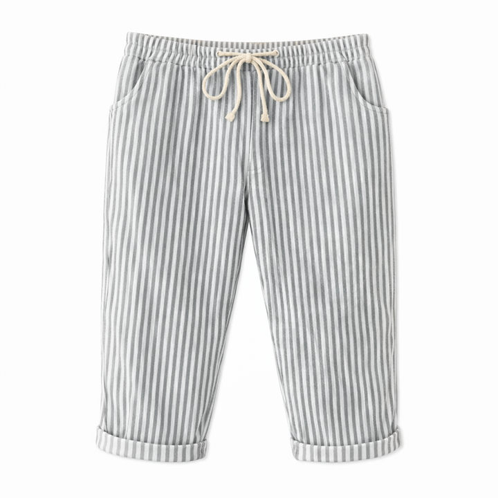 BB | Light Gray Elegant Striped Trousers – Flattering Fit & Luxe Comfort