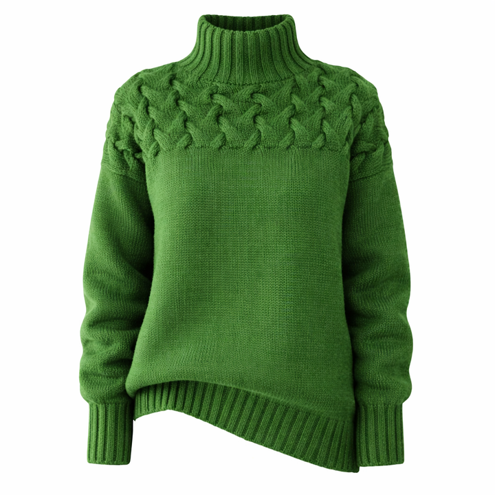 Emma | Women’s Spring Cable High-Neck Sweater