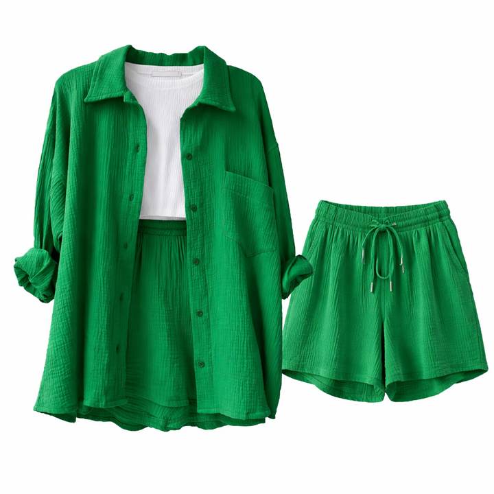 VERA™ – Modern Button-Up Shorts Set