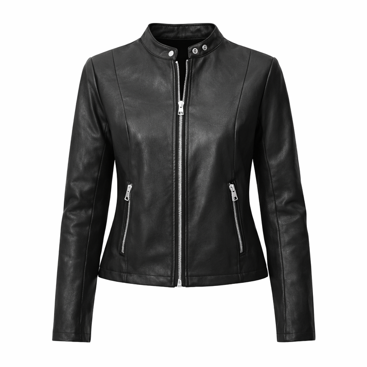 Emily | Women’s Elegant Zippered Biker Jacket