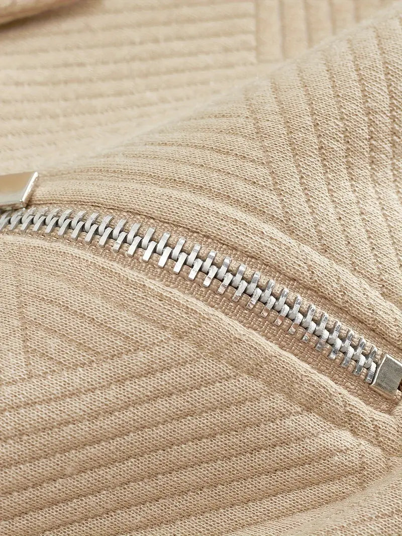 James™ - Vintage Geometric Design Sweater With - Men Zipper