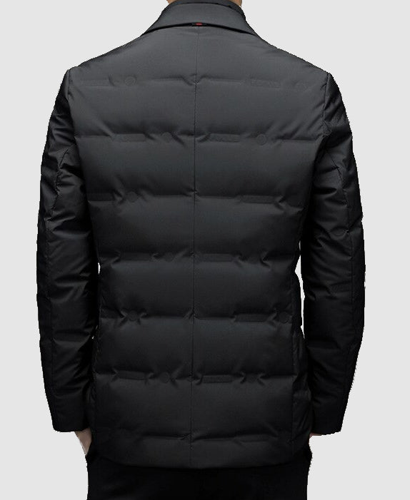 Men’s Padded Jacket with Notch Lapels – Smart Outerwear