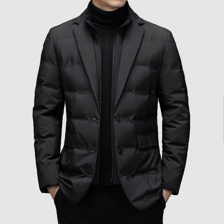 Men’s Padded Jacket with Notch Lapels – Smart Outerwear