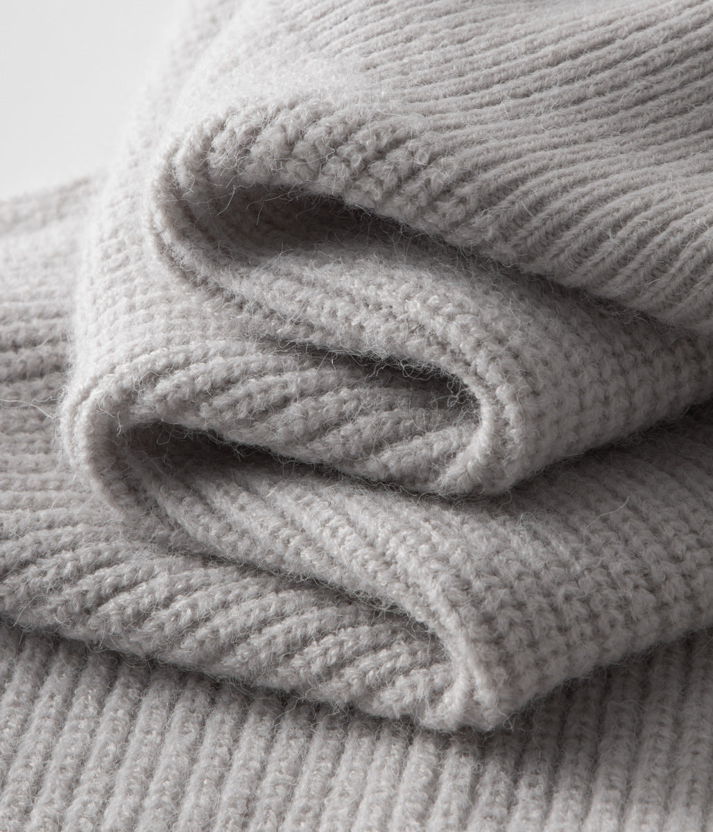 Men’s Ribbed Zip-Through Cardigan Funnel Neck Sweater