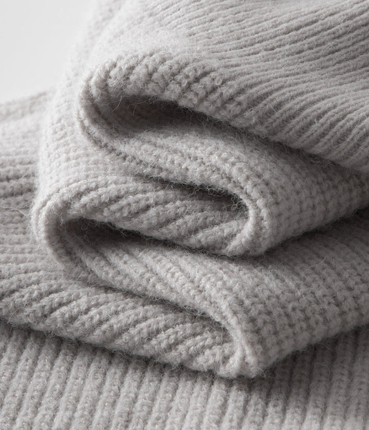 Men’s Ribbed Zip-Through Cardigan Funnel Neck Sweater