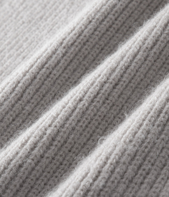 Men’s Ribbed Zip-Through Cardigan Funnel Neck Sweater