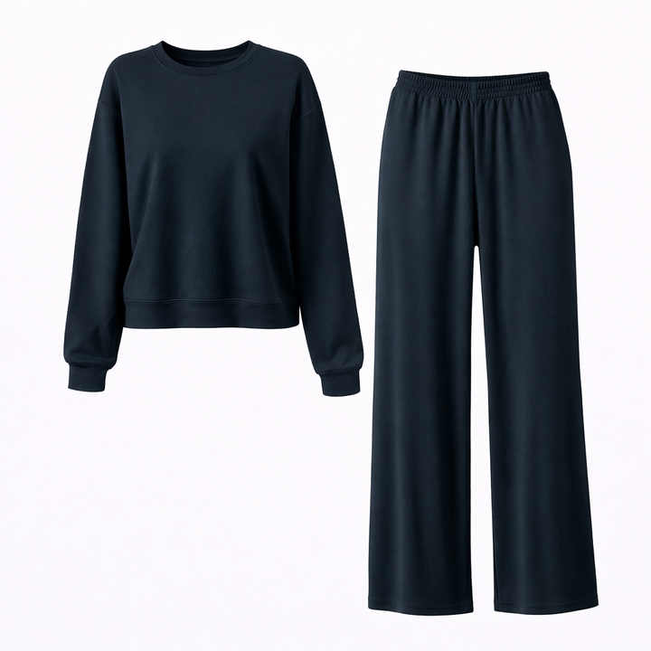 LINDA™ – Cozy Drop Shoulder Sweatshirt & Elastic Pants Set