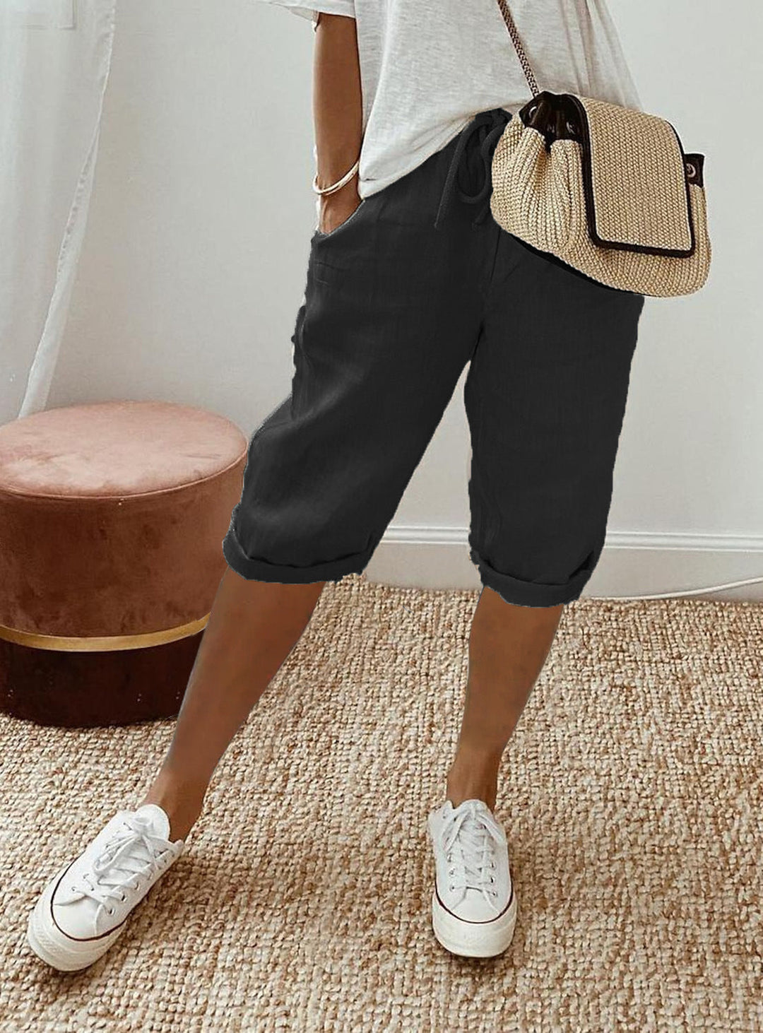 BB™ | BLACK LINEN LADIES SHORTS