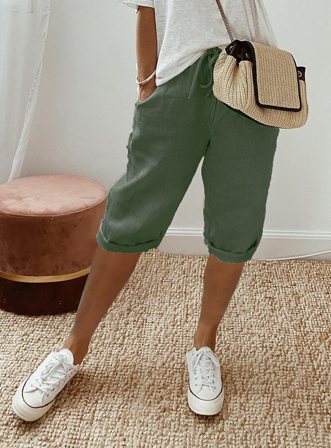 BB™ | GREEN LINEN LADIES SHORTS