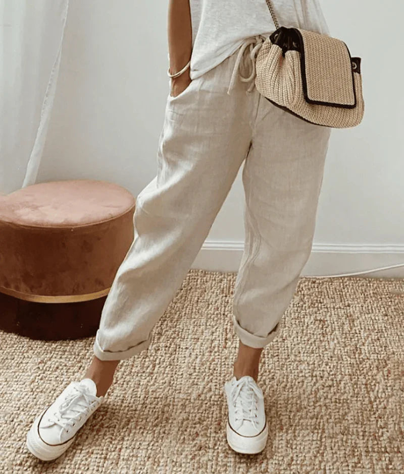 BB | Beige Elegant  Trousers – Flattering Fit & Luxe Comfort - women