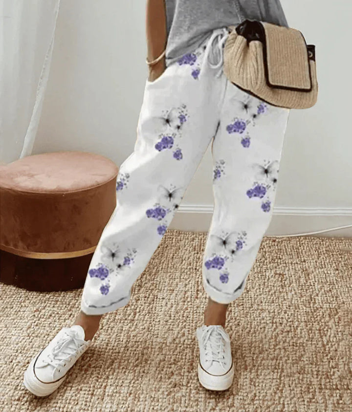 BB | Floral print Elegant  Trousers – Flattering Fit & Luxe Comfort - women