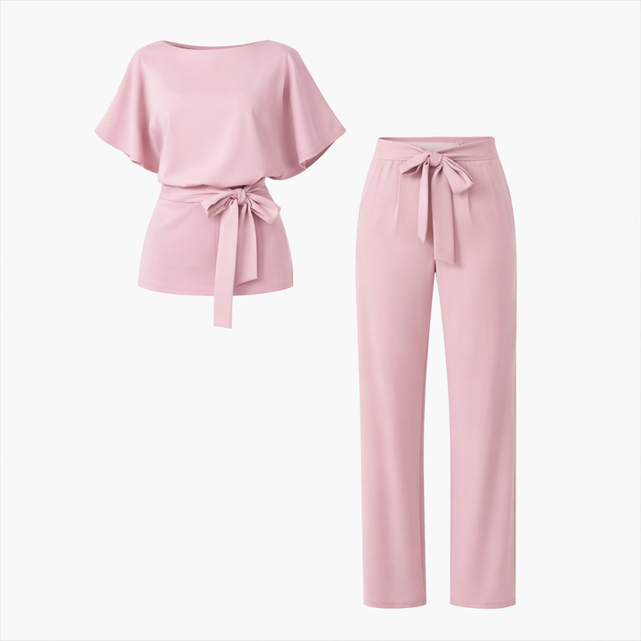 SITA™ - Casual Tie Front Batwing Sleeve Jumpsuit