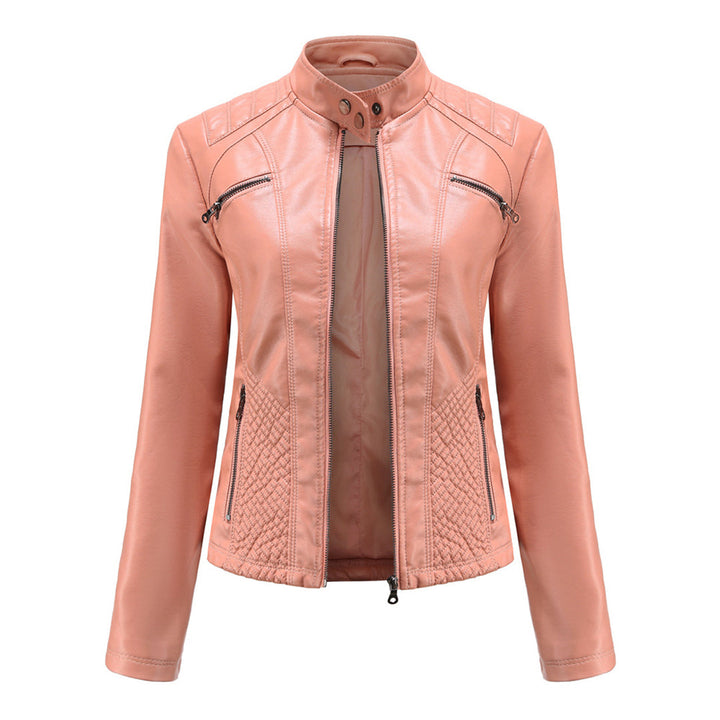 Heather | Women’s Classic Zip-up Biker Jacket