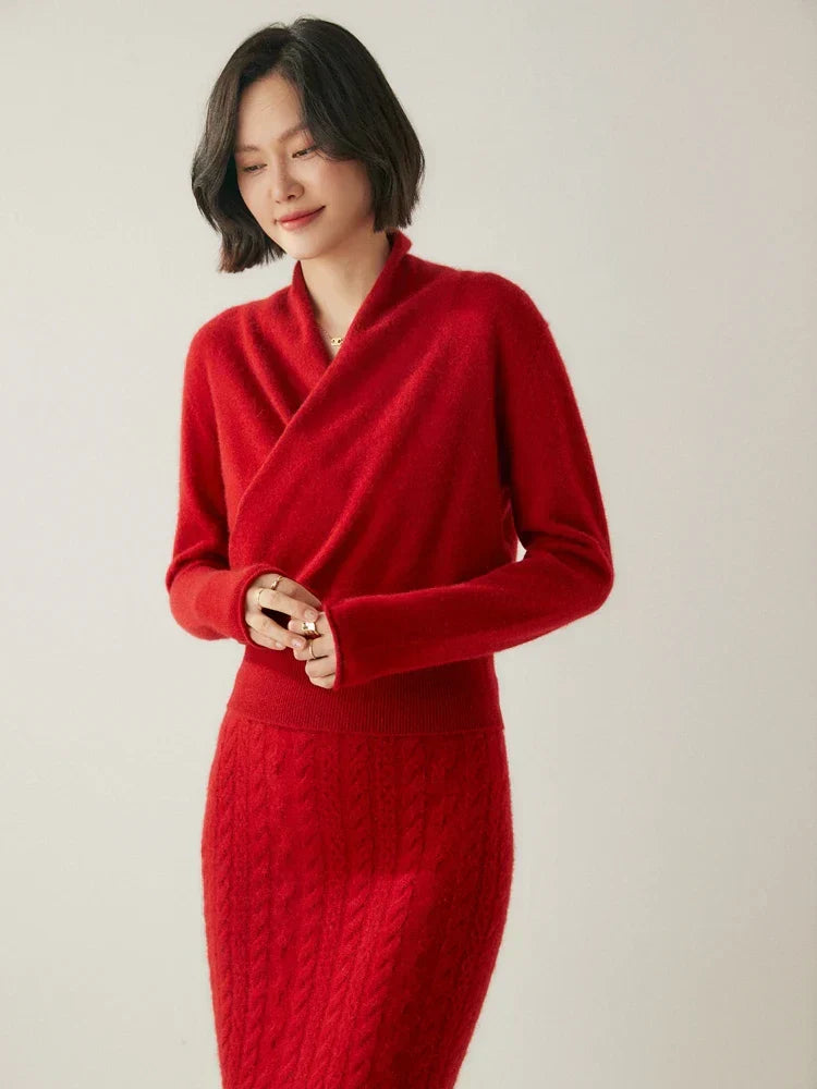 Rose | Women’s Elegant Wrap Crossover Chic Sweater