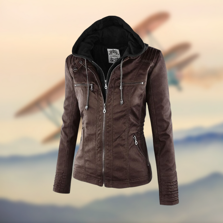 Lauren | Women’s Trendy Zip-Up Biker Jacket