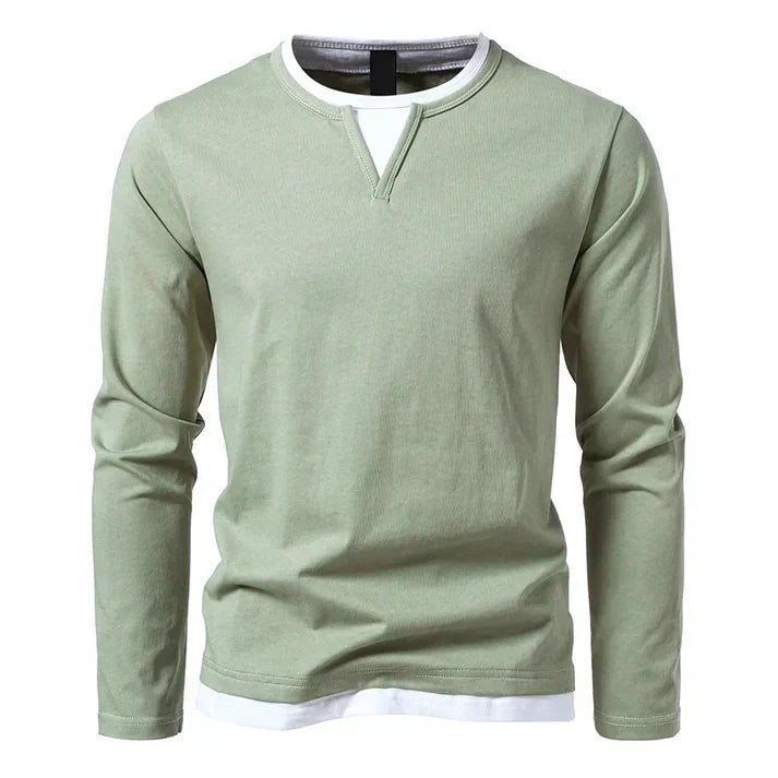 Andrew - Premium Long-Sleeved T-shirt in Combed Cotton - Men