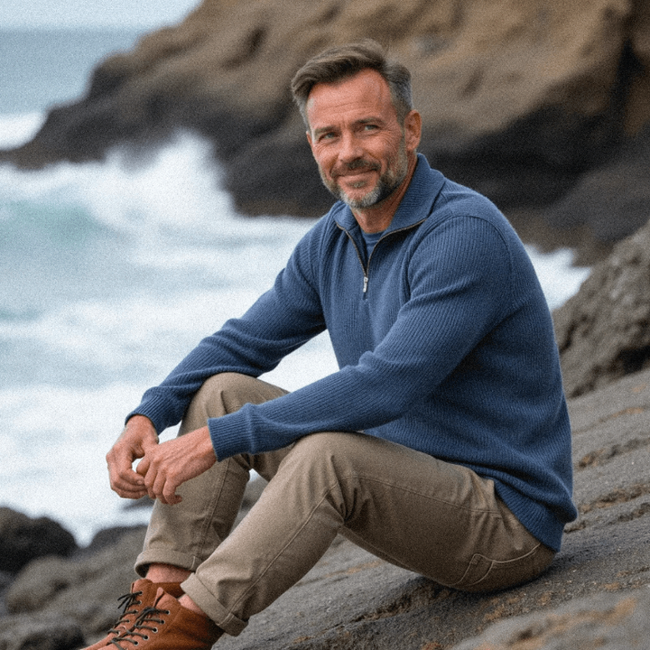 Christopher Men's Knitted Sweater with Zipper