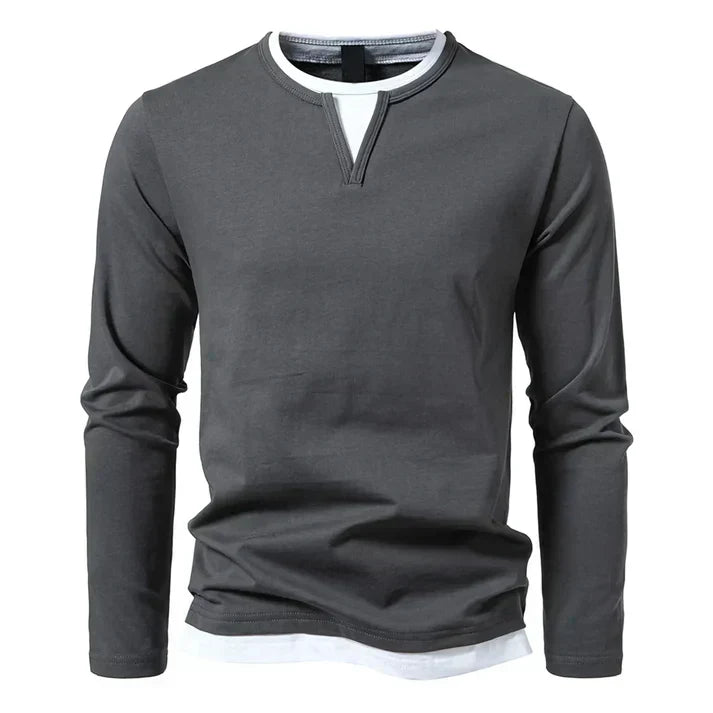 Andrew - Premium Long-Sleeved T-shirt in Combed Cotton - Men