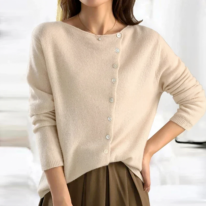 Alice | Elegant V-neck Button Sweater for Women