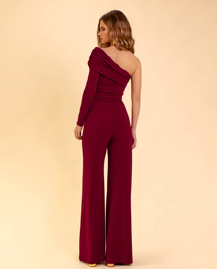 BB™ | Burgundy One-Shoulder Jumpsuit