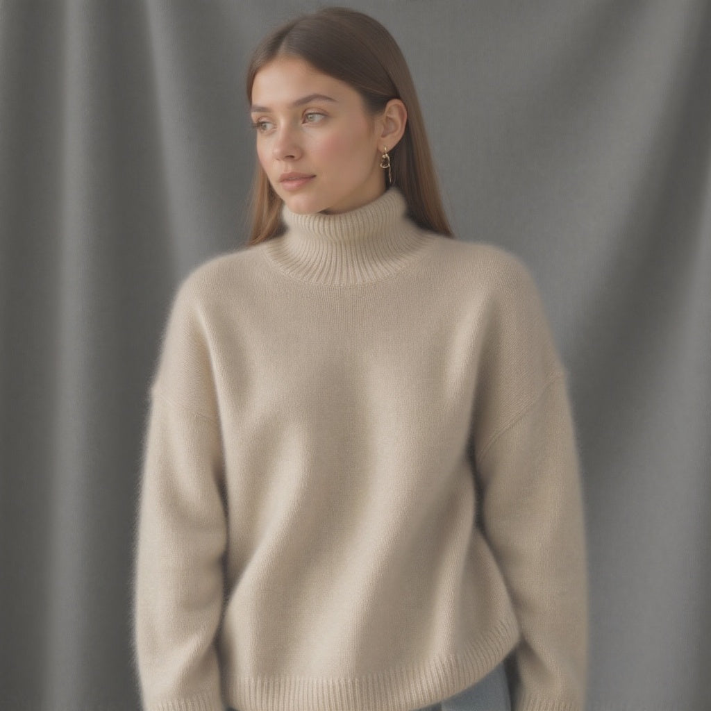 Rachel | Women’s Winter Oversized Turtleneck Knit Sweater