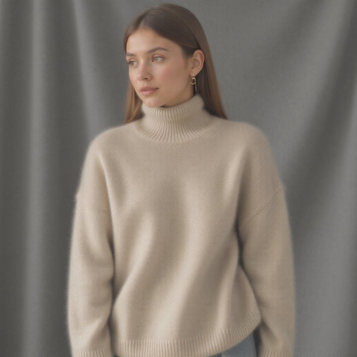 Rachel | Women’s Winter Oversized Turtleneck Knit Sweater